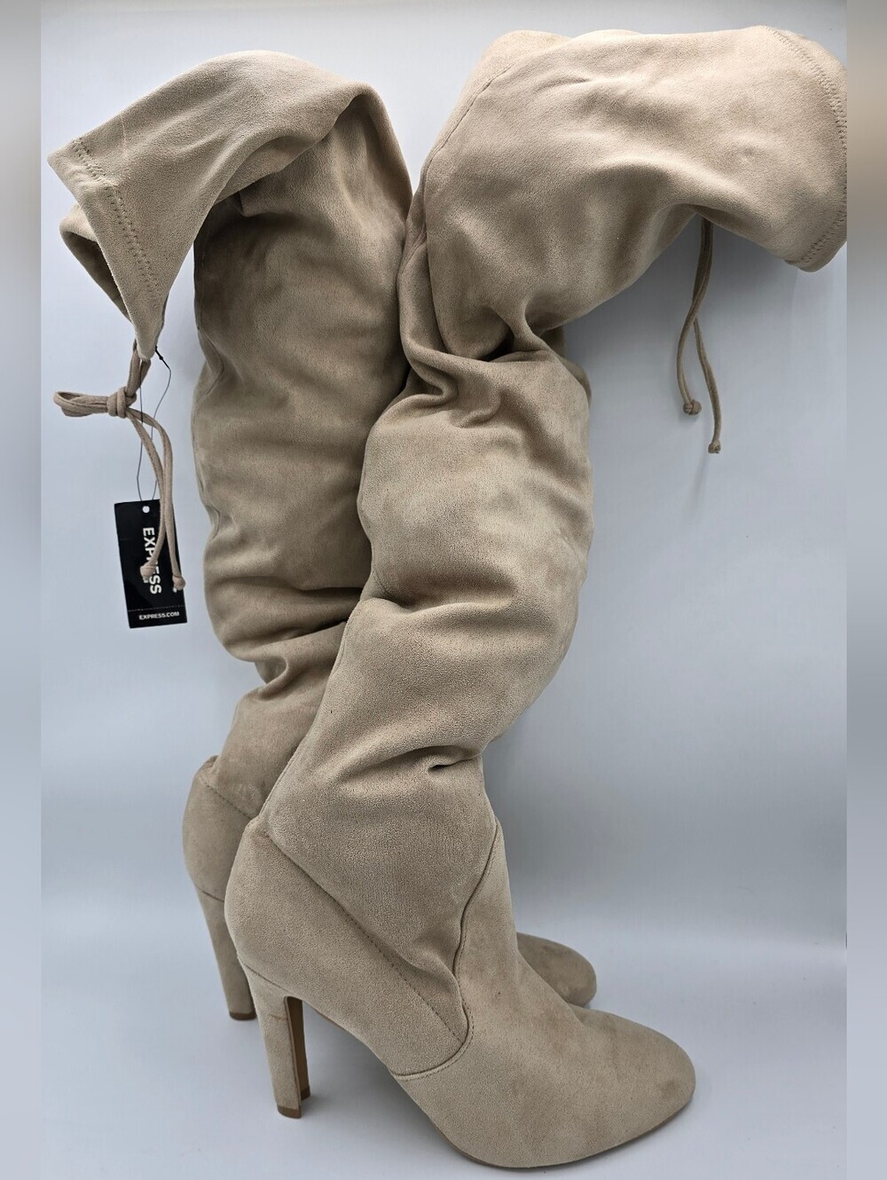 Express - (NWT) Faux Suede Over-The-Knee Heeled Boots